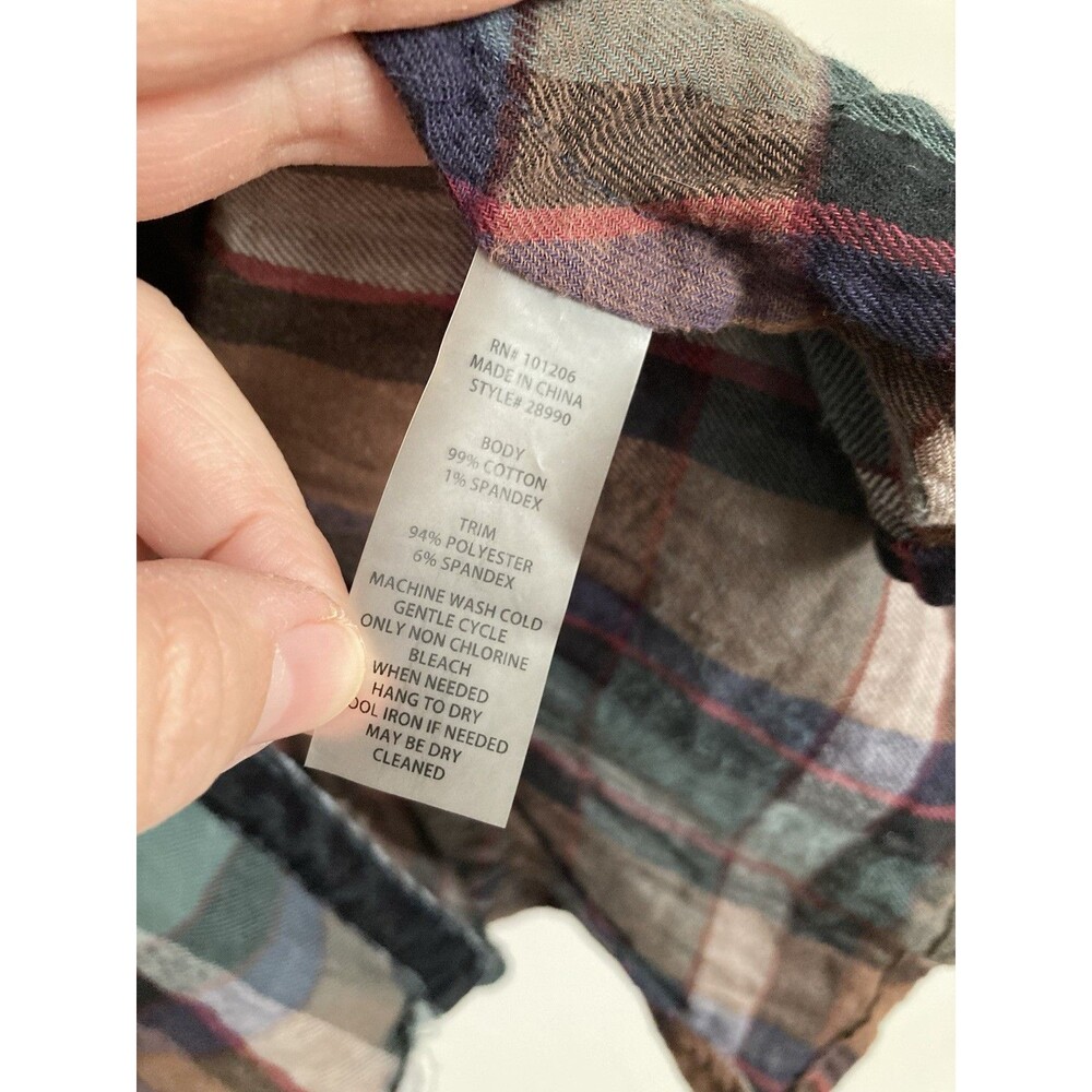 Soft Surroundings Plaid Swing Tunic Top XL Pleated Pastel Boho - Picture 5 of 12